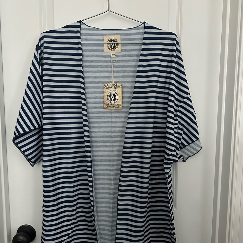 T2D Navy and White Stripe Boutique Kimono S/M